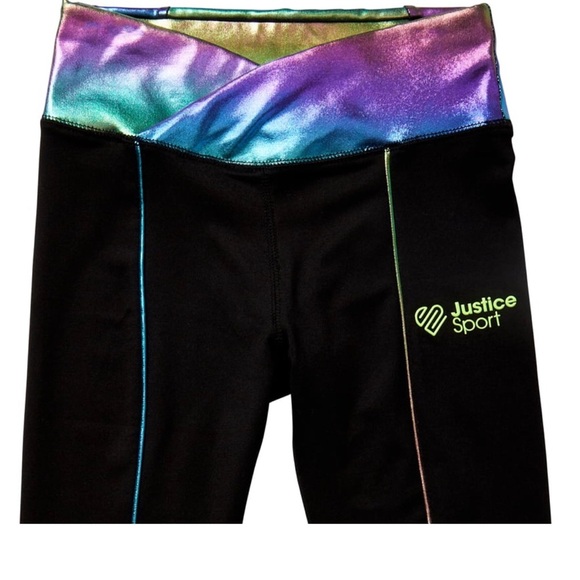 J-Sport justice Girls’ Cross Waistband Active 3-D printed logo Leggings size 4/5 - Picture 3 of 5